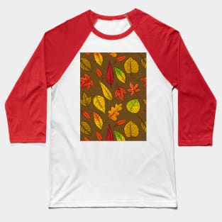 Autumn leaves on brown Baseball T-Shirt